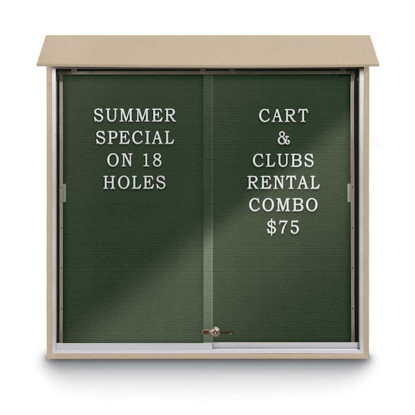 Outdoor Enclosed Combo Board, 72"x36", Bronze Frame/Black Porc & Rubber